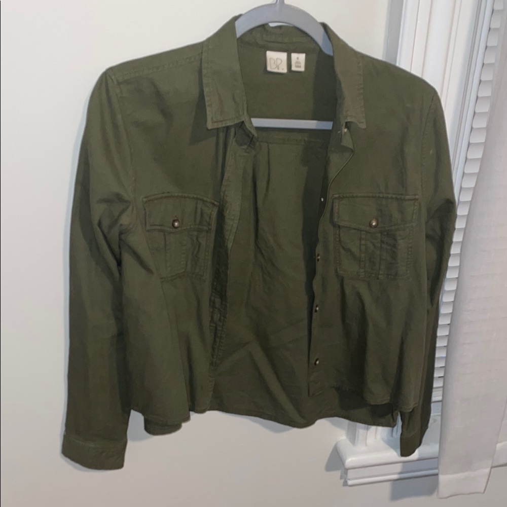 Olive Green Button-Up Shirt